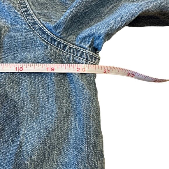 Lucky Brand Womens Medium Long Sleeve 100% Cotton Raw Hem Denim Shirt - Picture 7 of 7